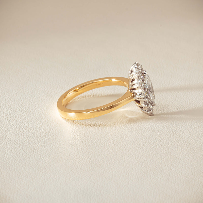 18ct Yellow Gold .57ct Marquise-Cut Diamond Belle Ring