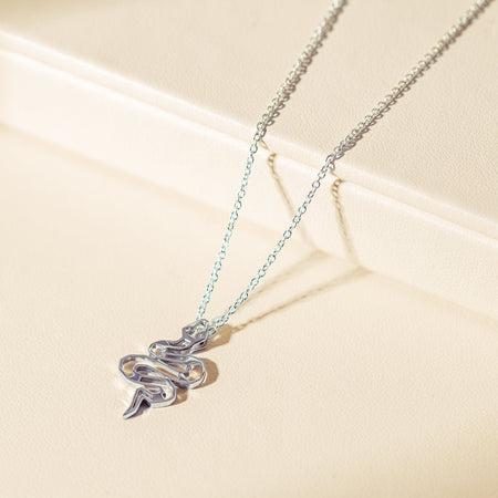 Sterling Silver Year Of The Snake Pendant-Necklace-Walker & Hall