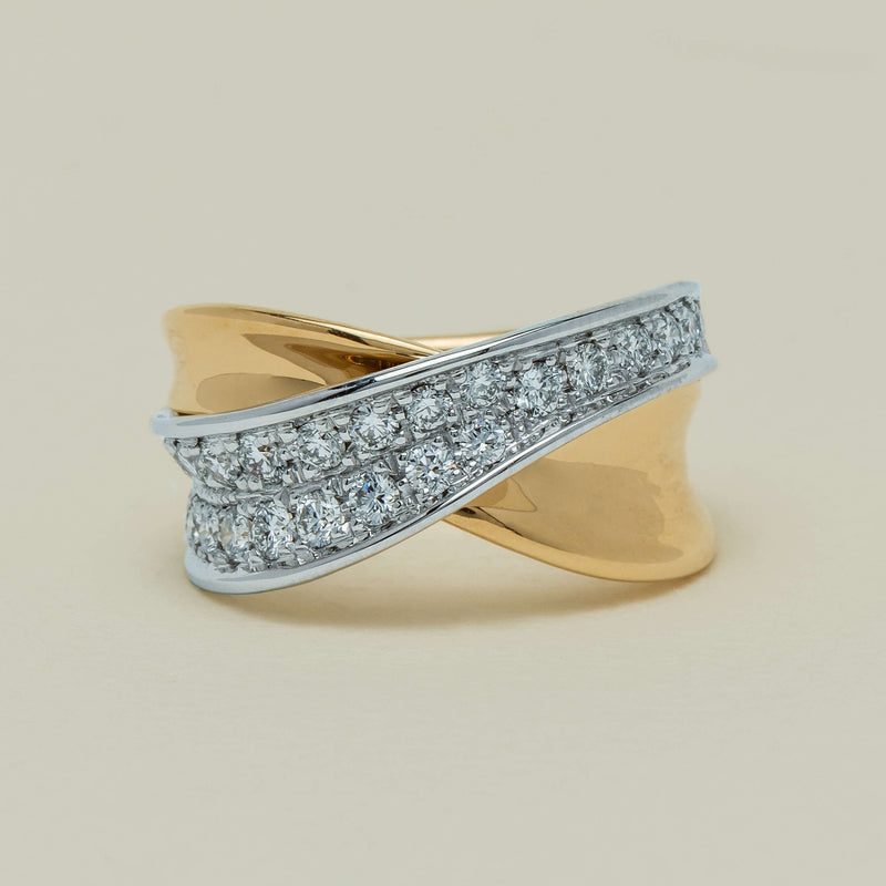 18ct Yellow & White Gold .74ct Diamond Clara Ring - Ring - Walker & Hall