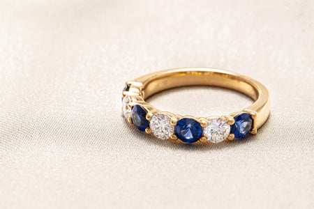 Diamond and Sapphire Panorama Ring