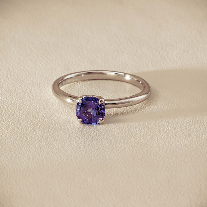 18ct White Gold Tanzanite Mini Octavia Ring - Ring - Walker & Hall