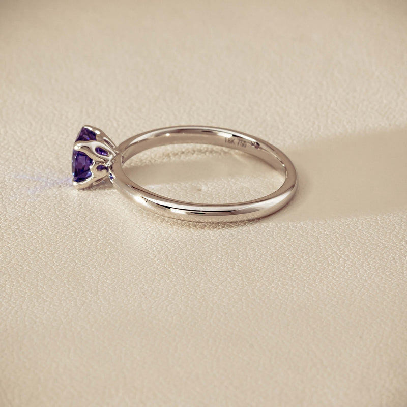 18ct White Gold Tanzanite Mini Octavia Ring - Ring - Walker & Hall