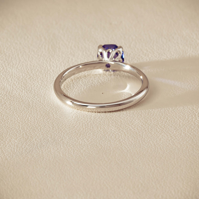 18ct White Gold Tanzanite Mini Octavia Ring - Ring - Walker & Hall