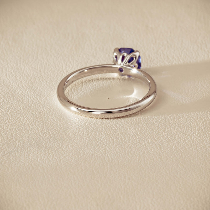 18ct White Gold Tanzanite Mini Octavia Ring - Ring - Walker & Hall
