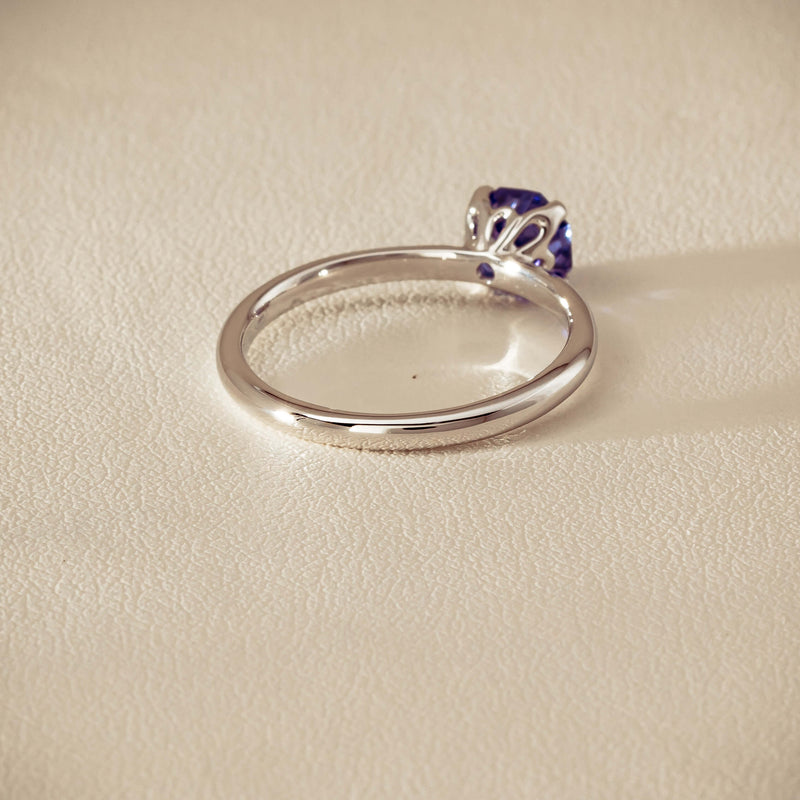 18ct White Gold Tanzanite Mini Octavia Ring - Ring - Walker & Hall