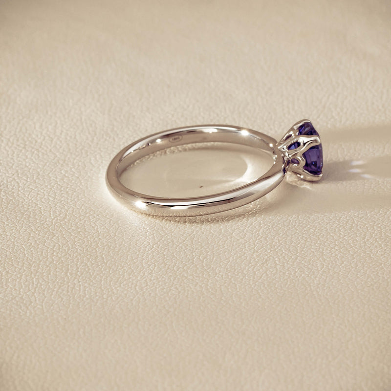 18ct White Gold Tanzanite Mini Octavia Ring - Ring - Walker & Hall