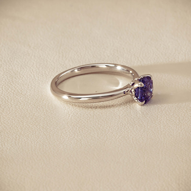 18ct White Gold Tanzanite Mini Octavia Ring - Ring - Walker & Hall