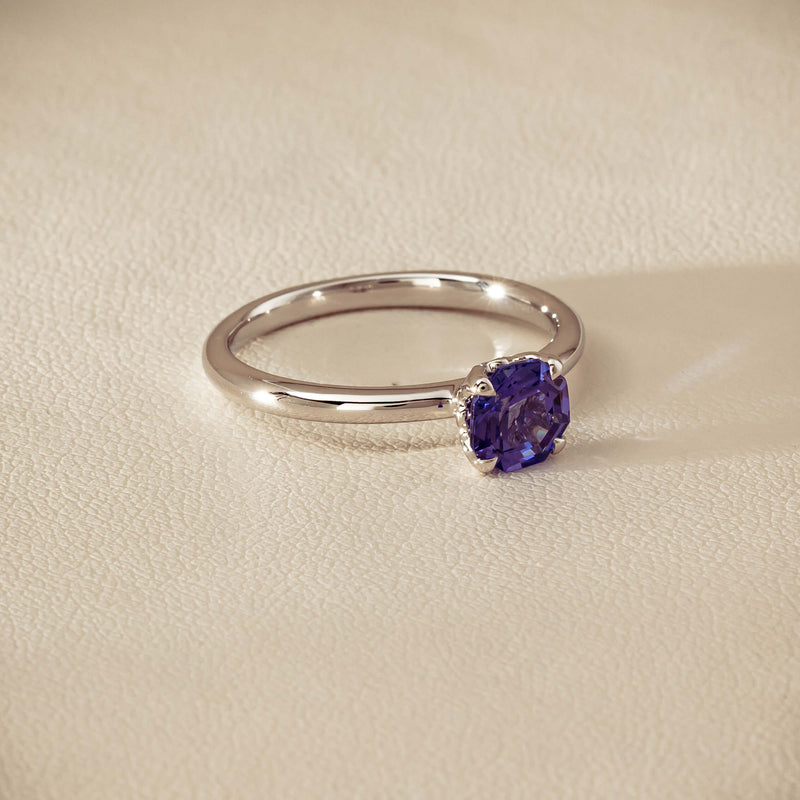 18ct White Gold Tanzanite Mini Octavia Ring - Ring - Walker & Hall