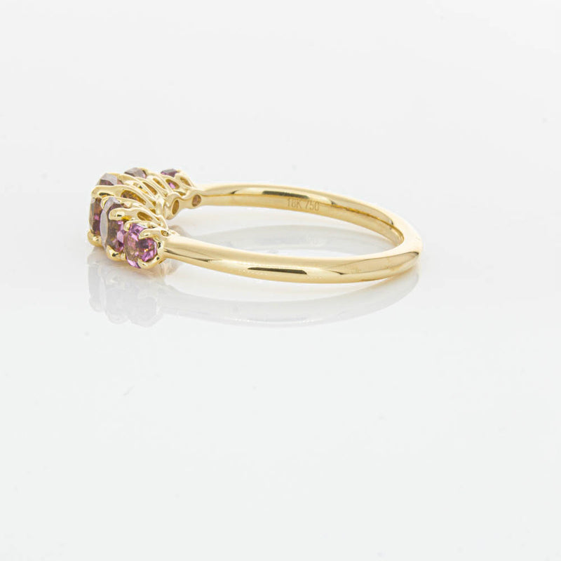 18ct Yellow Gold Five Stone Pink Tourmaline Octavia Ring-Ring-Walker & Hall