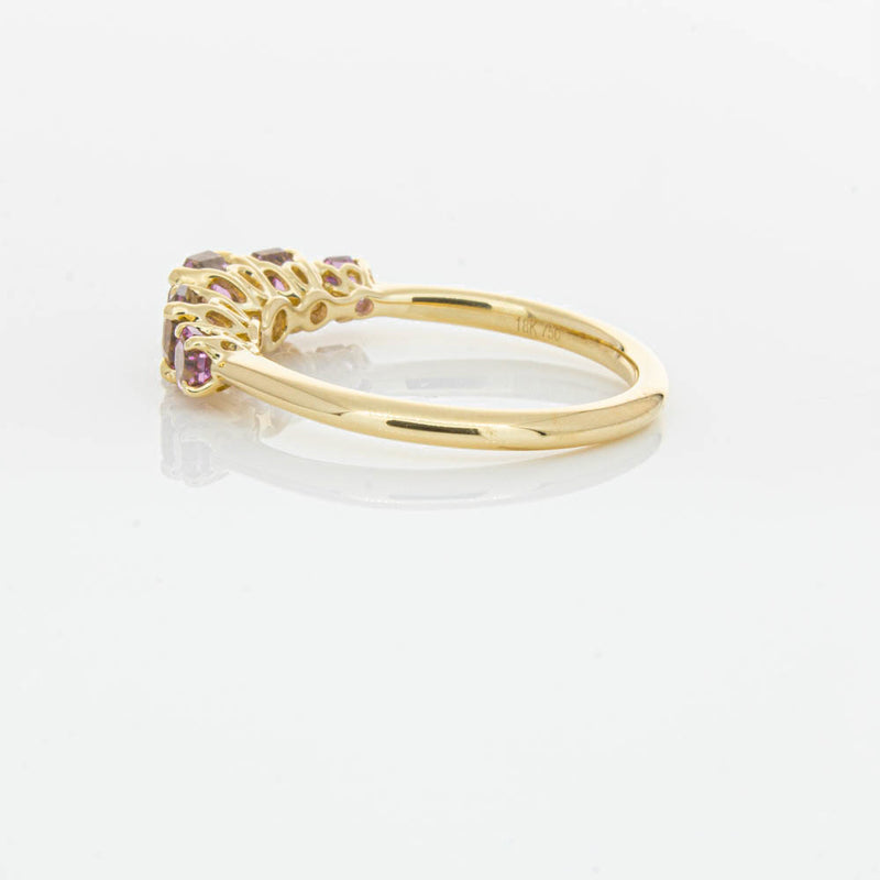 18ct Yellow Gold Five Stone Pink Tourmaline Octavia Ring-Ring-Walker & Hall