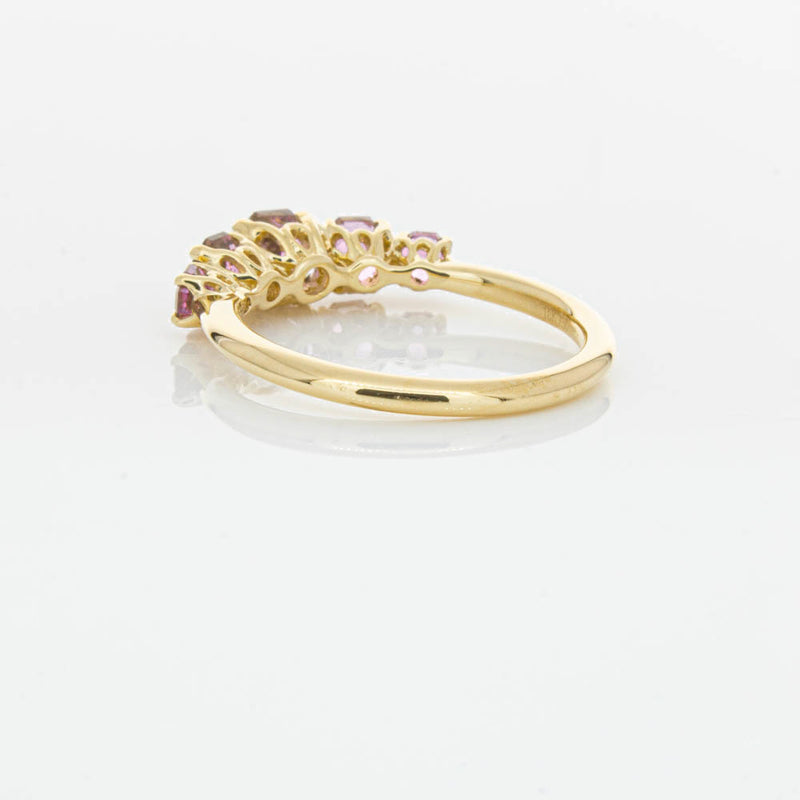 18ct Yellow Gold Five Stone Pink Tourmaline Octavia Ring-Ring-Walker & Hall