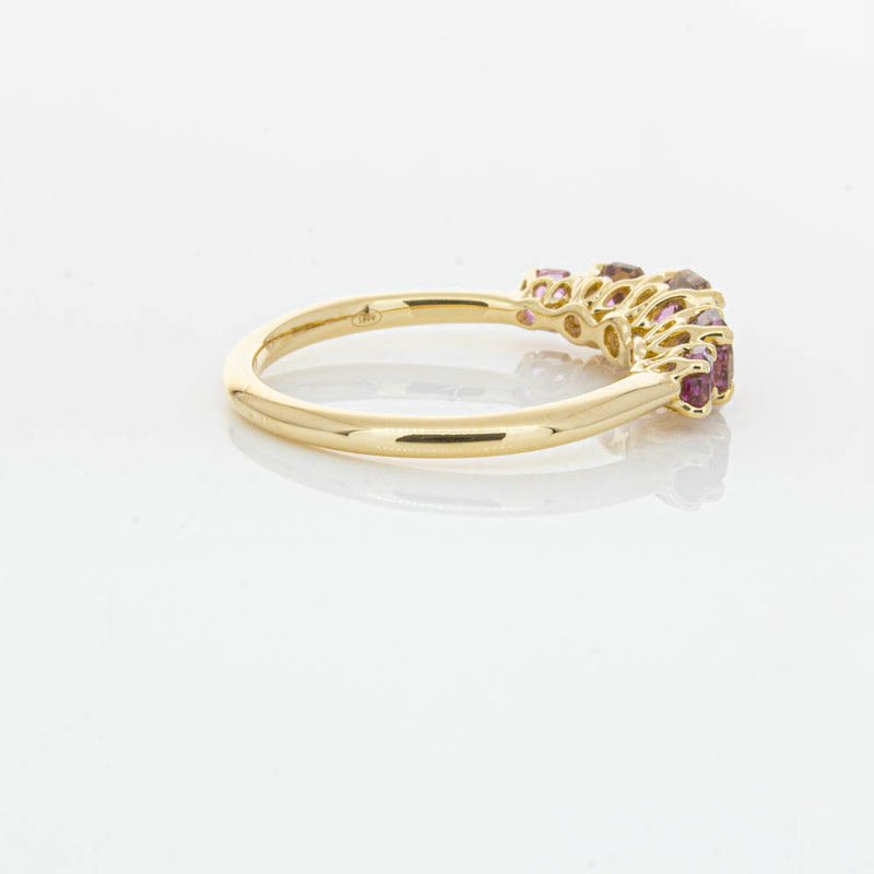 18ct Yellow Gold Five Stone Pink Tourmaline Octavia Ring-Ring-Walker & Hall