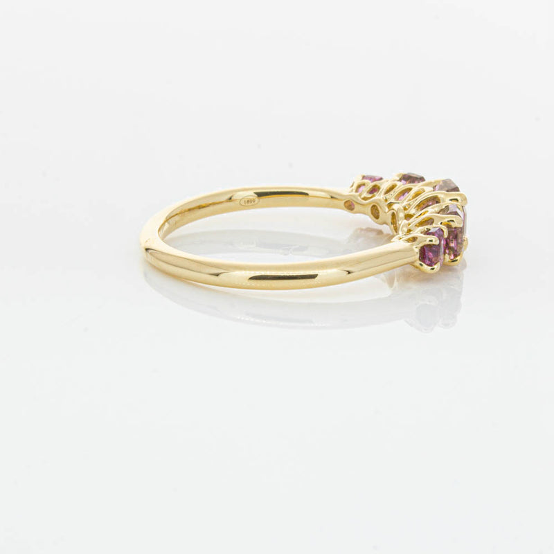 18ct Yellow Gold Five Stone Pink Tourmaline Octavia Ring-Ring-Walker & Hall