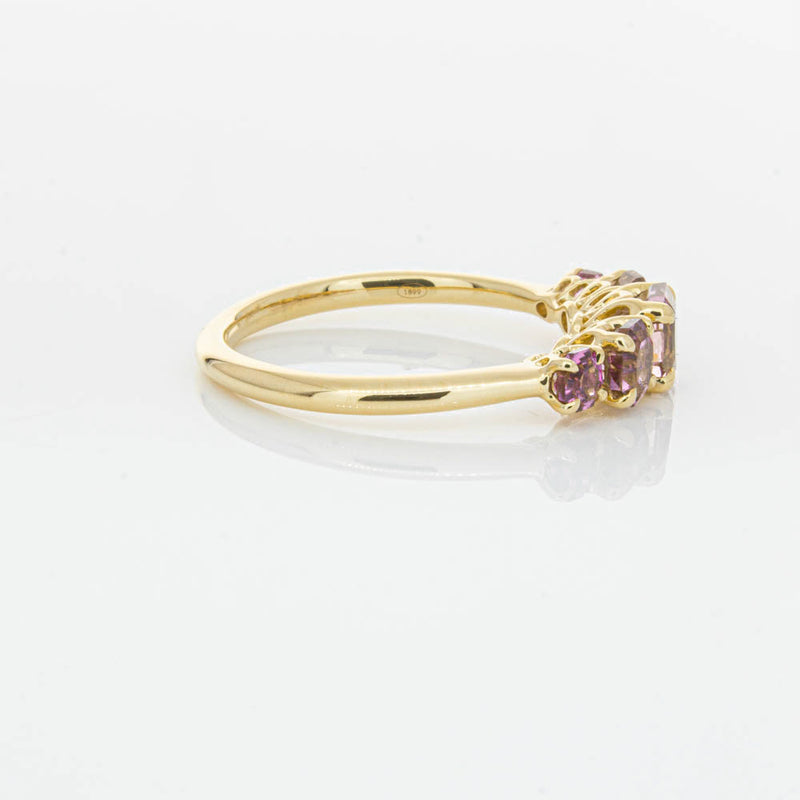 18ct Yellow Gold Five Stone Pink Tourmaline Octavia Ring-Ring-Walker & Hall