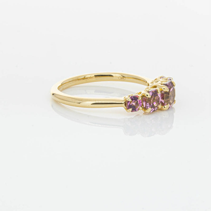 18ct Yellow Gold Five Stone Pink Tourmaline Octavia Ring-Ring-Walker & Hall