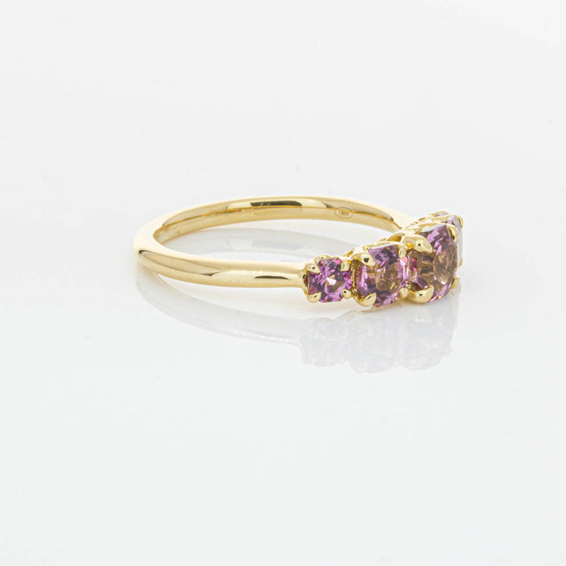 18ct Yellow Gold Five Stone Pink Tourmaline Octavia Ring-Ring-Walker & Hall