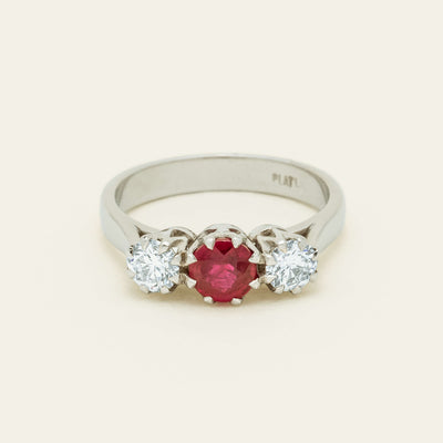 Deja Vu Platinum 1.01ct Ruby & Diamond Ring - Ring - Walker & Hall