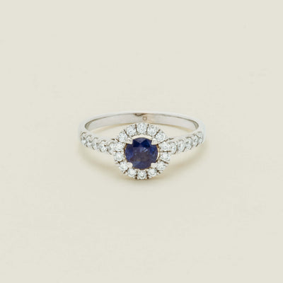 Deja Vu 18ct White Gold .62ct Sapphire & Diamond Ring - Ring - Walker & Hall