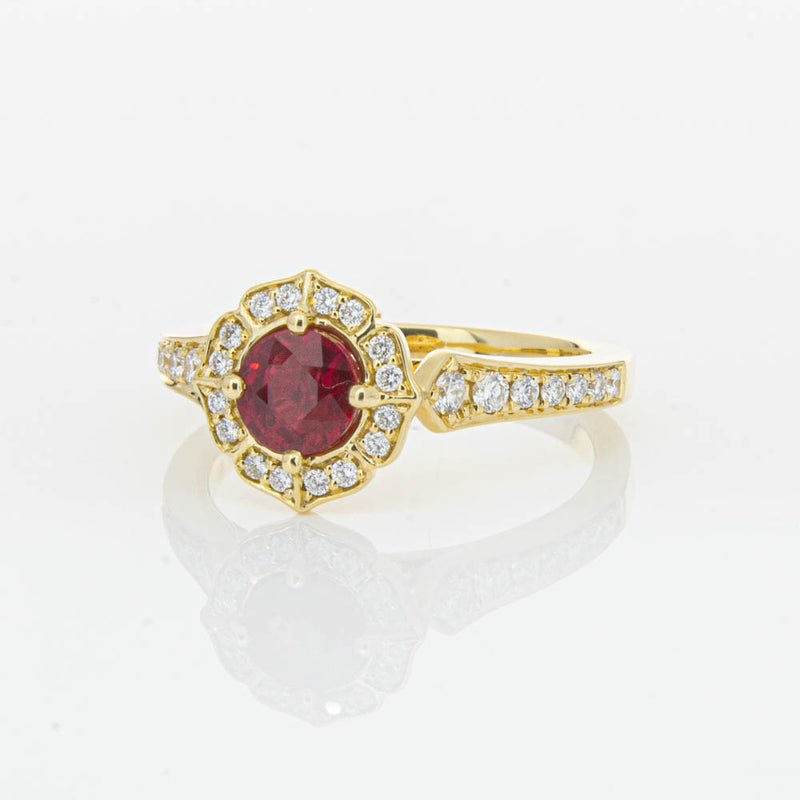 18ct Yellow Gold 1.04ct Ruby & Diamond Ring-Ring-Walker & Hall