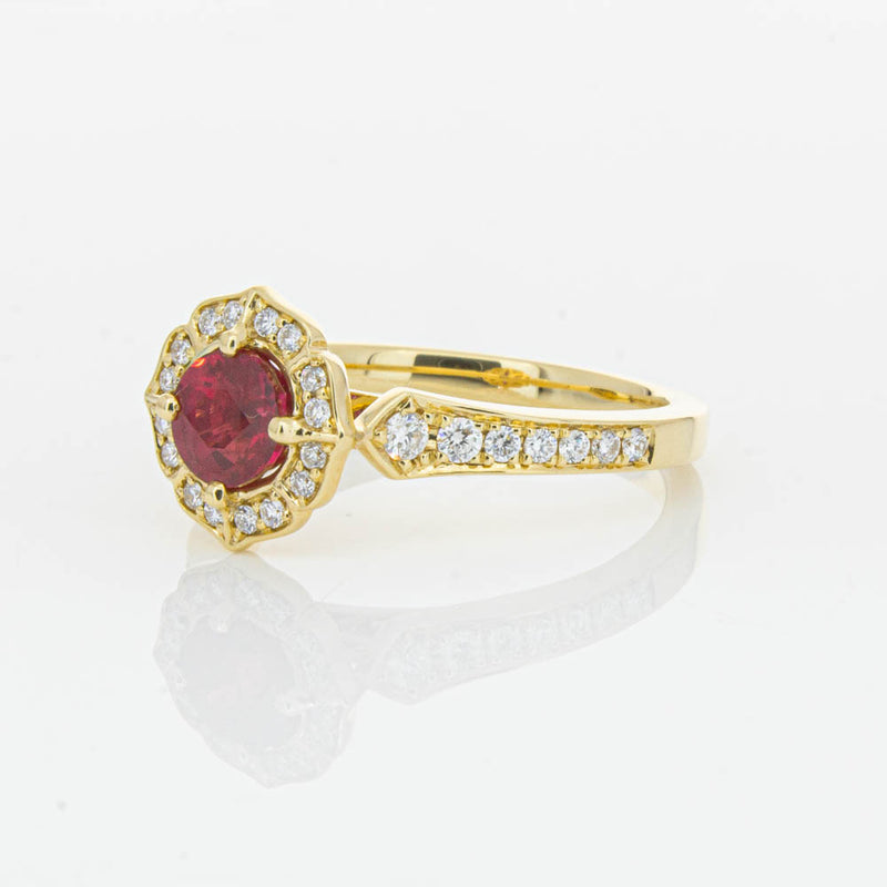 18ct Yellow Gold 1.04ct Ruby & Diamond Ring-Ring-Walker & Hall