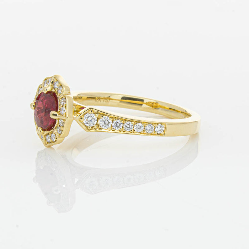 18ct Yellow Gold 1.04ct Ruby & Diamond Ring-Ring-Walker & Hall
