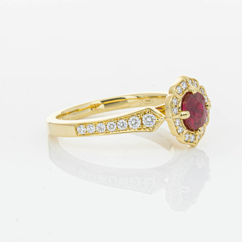 18ct Yellow Gold 1.04ct Ruby & Diamond Ring-Ring-Walker & Hall