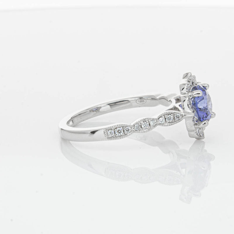 18ct White Gold 1.18ct Sapphire & Diamond Paramount Ring-Ring-Walker & Hall