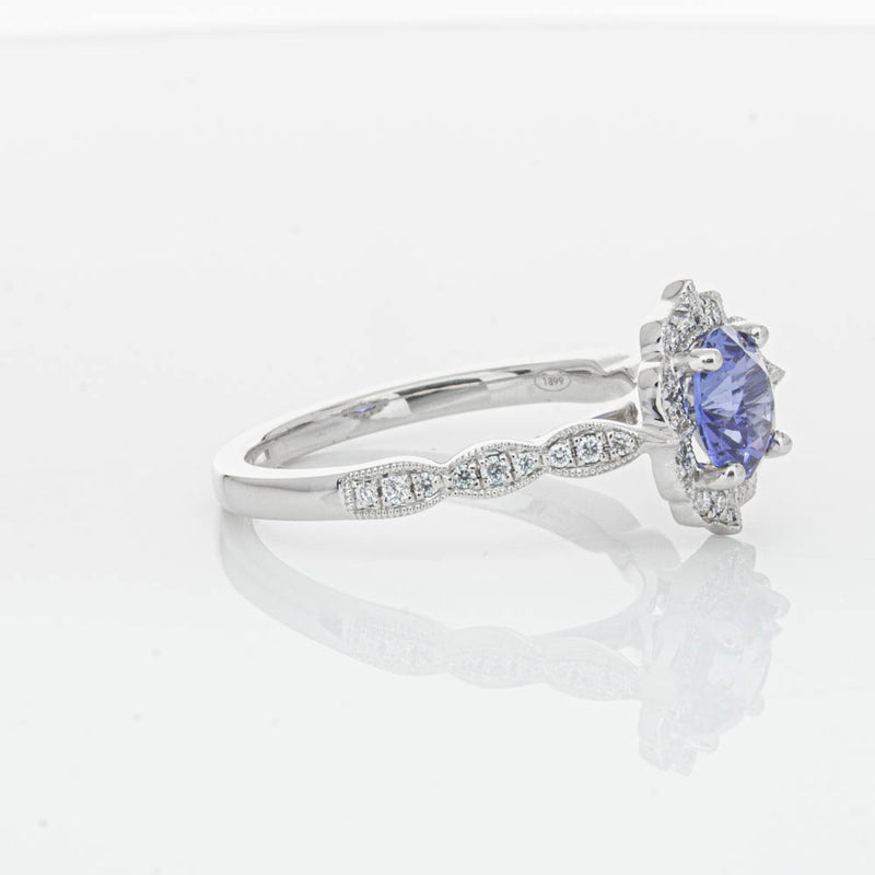 18ct White Gold 1.18ct Sapphire & Diamond Paramount Ring-Ring-Walker & Hall