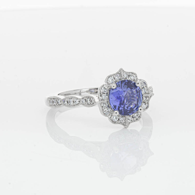 18ct White Gold 1.18ct Sapphire & Diamond Paramount Ring-Ring-Walker & Hall