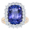 18ct Yellow Gold 7.85ct Tanzanite & Diamond Belle Ring - Ring - Walker & Hall