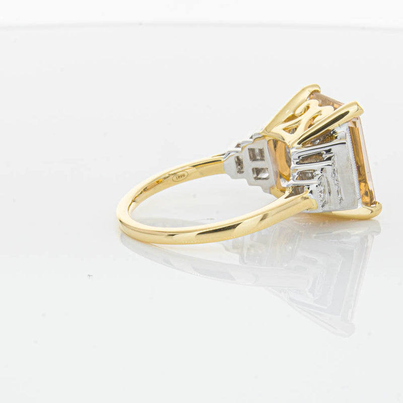 18ct Yellow Gold Morganite & Diamond Maya Ring-Ring-Walker & Hall