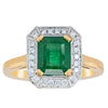 18ct Yellow Gold 1.76ct Emerald & Diamond Empire Ring - Ring - Walker & Hall