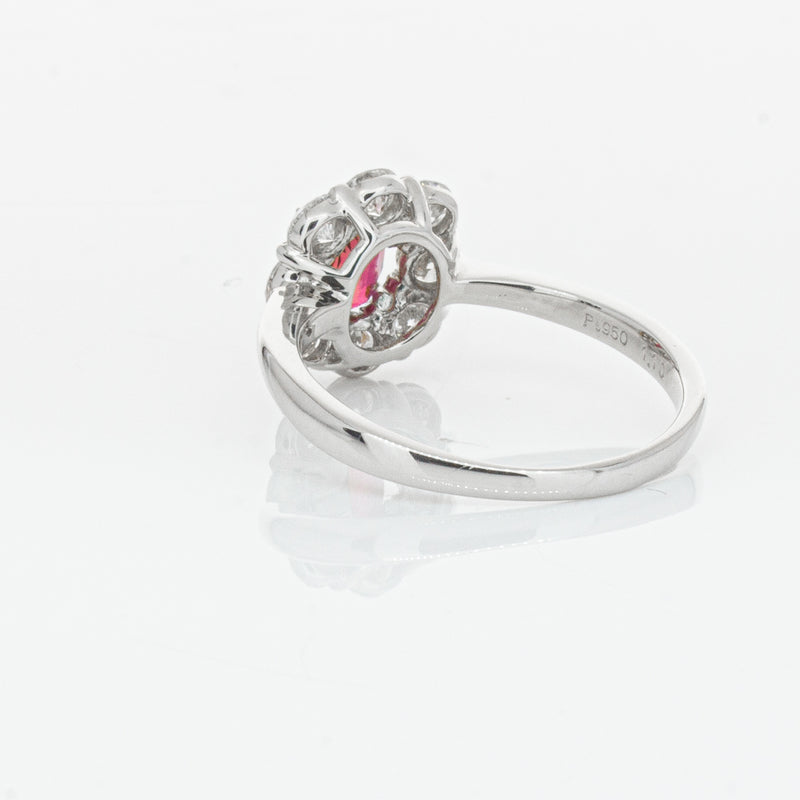 Deja Vu Platinum 1.10ct Ruby & Diamond Ring-Ring-Walker & Hall