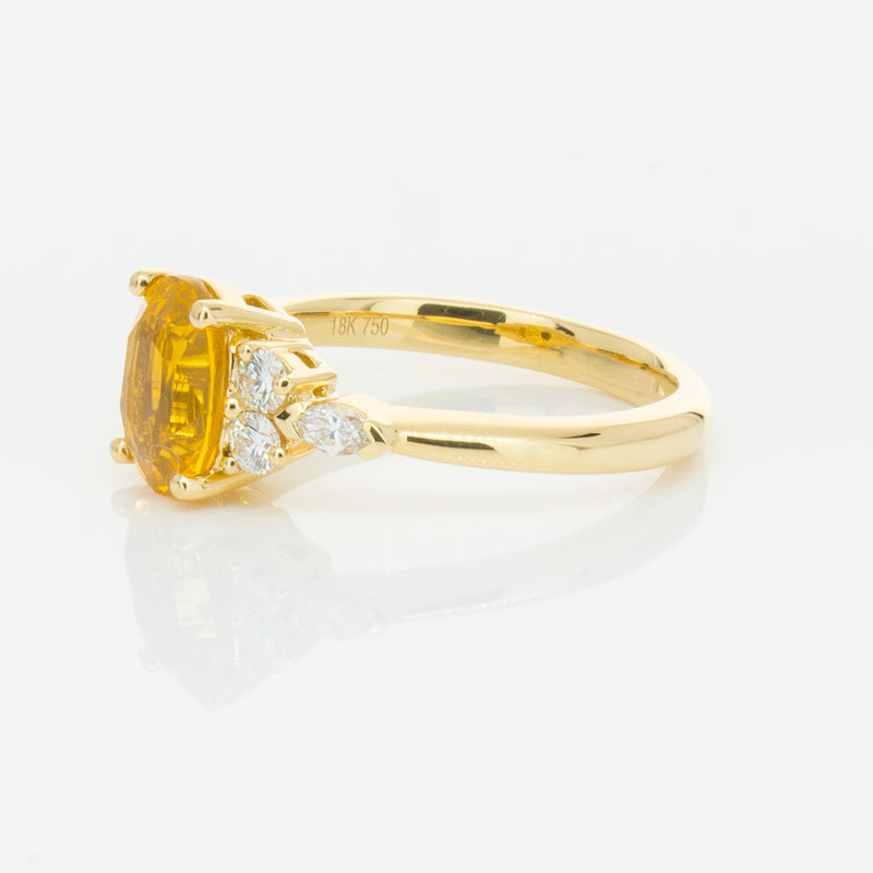 18ct Yellow Gold 2.03ct Golden Sapphire & Diamond Oriana Ring-Ring-Walker & Hall