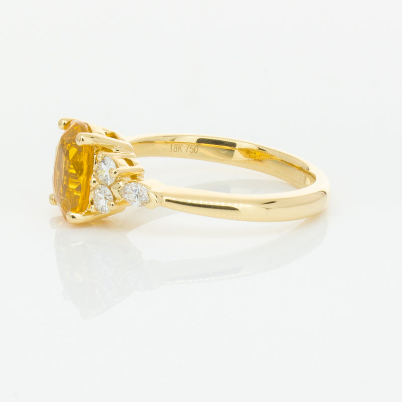18ct Yellow Gold 2.03ct Golden Sapphire & Diamond Oriana Ring-Ring-Walker & Hall