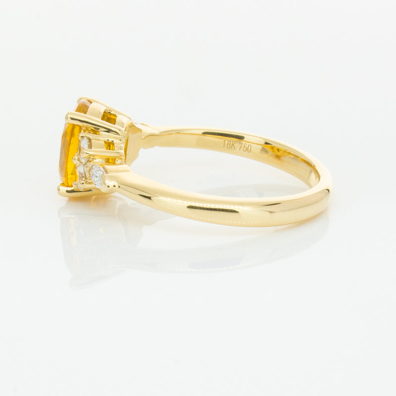 18ct Yellow Gold 2.03ct Golden Sapphire & Diamond Oriana Ring-Ring-Walker & Hall