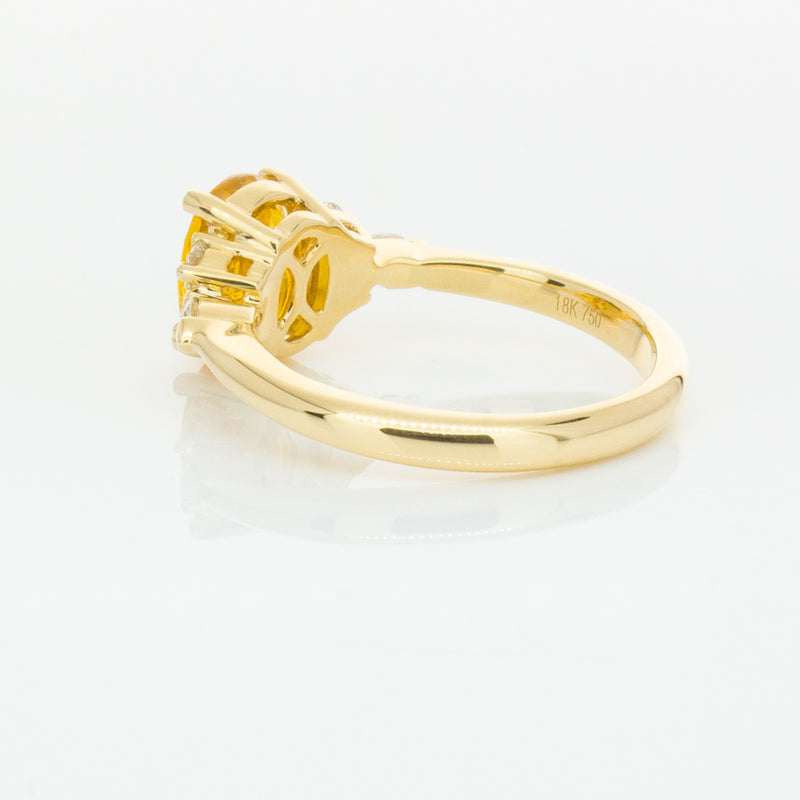 18ct Yellow Gold 2.03ct Golden Sapphire & Diamond Oriana Ring-Ring-Walker & Hall