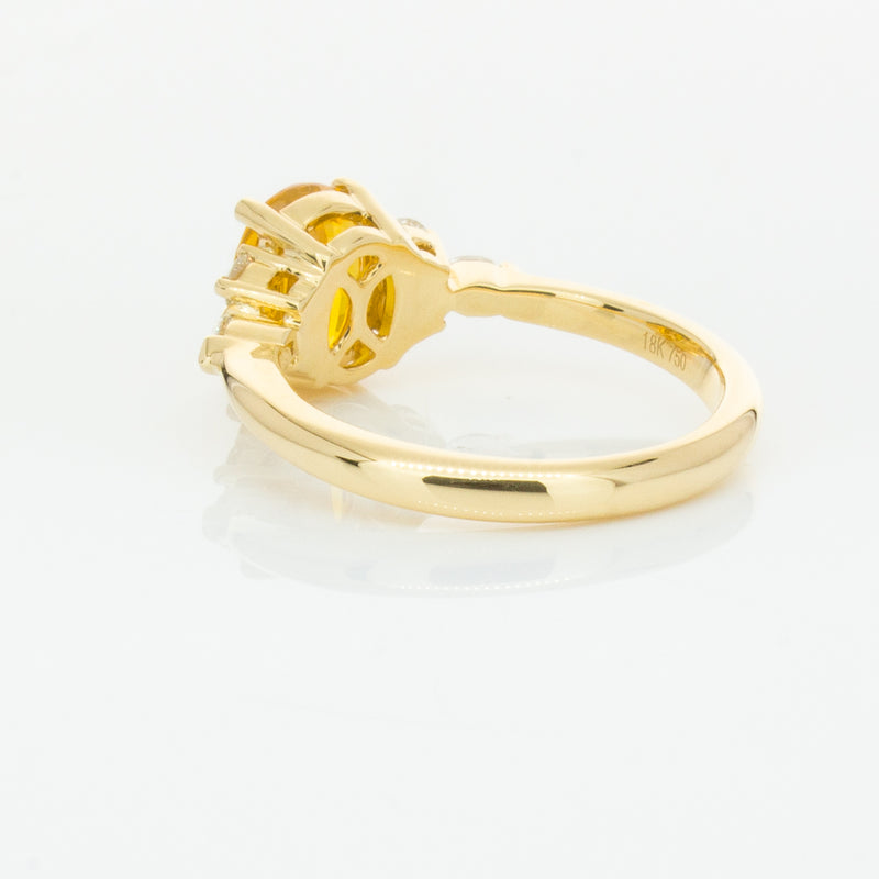 18ct Yellow Gold 2.03ct Golden Sapphire & Diamond Oriana Ring-Ring-Walker & Hall