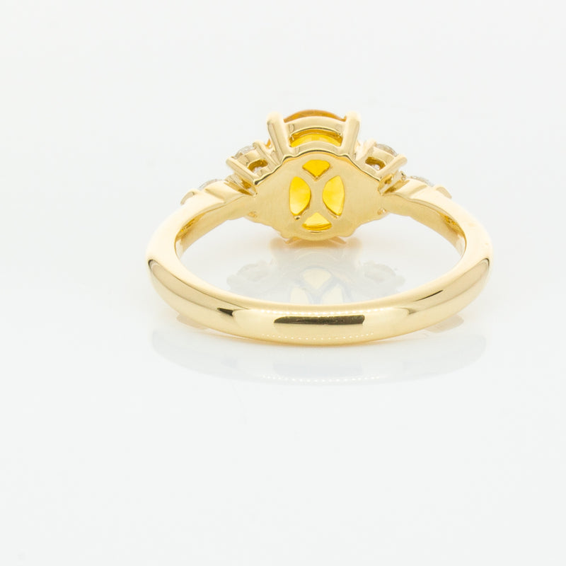 18ct Yellow Gold 2.03ct Golden Sapphire & Diamond Oriana Ring-Ring-Walker & Hall