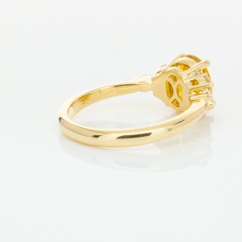 18ct Yellow Gold 2.03ct Golden Sapphire & Diamond Oriana Ring-Ring-Walker & Hall