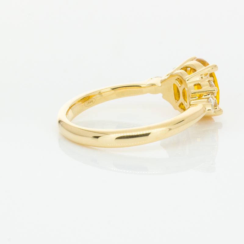 18ct Yellow Gold 2.03ct Golden Sapphire & Diamond Oriana Ring-Ring-Walker & Hall