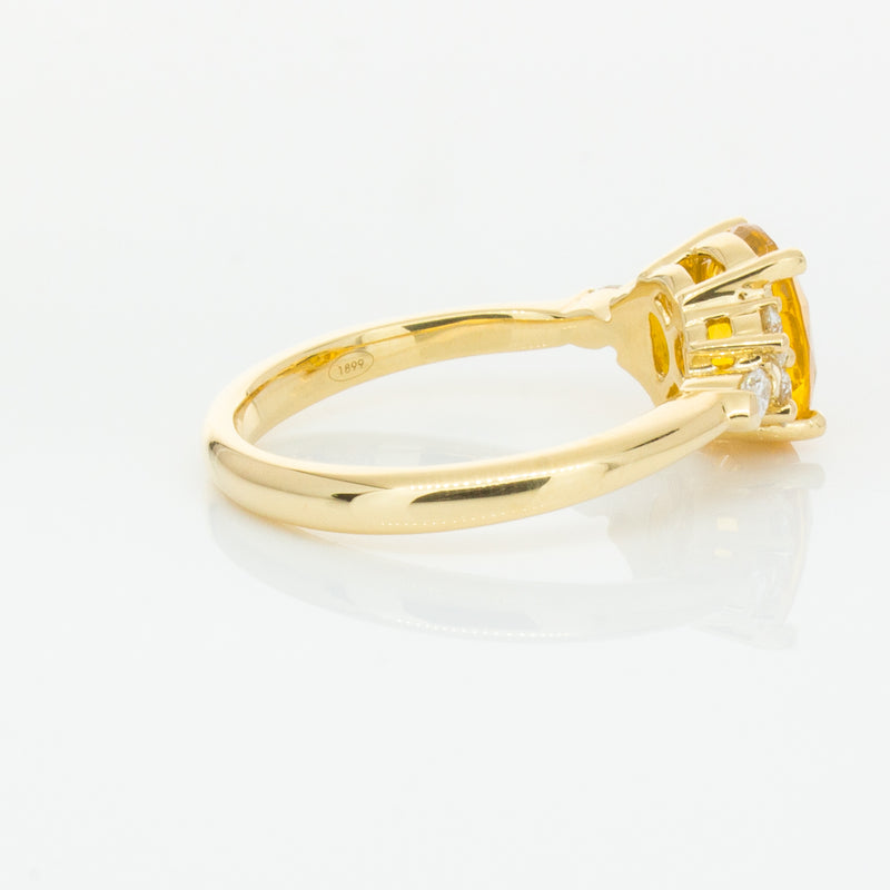 18ct Yellow Gold 2.03ct Golden Sapphire & Diamond Oriana Ring-Ring-Walker & Hall