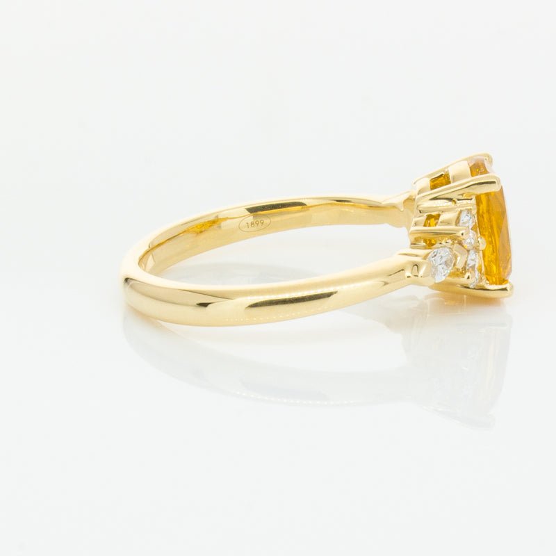 18ct Yellow Gold 2.03ct Golden Sapphire & Diamond Oriana Ring-Ring-Walker & Hall