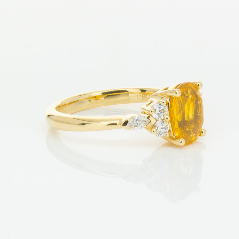 18ct Yellow Gold 2.03ct Golden Sapphire & Diamond Oriana Ring-Ring-Walker & Hall