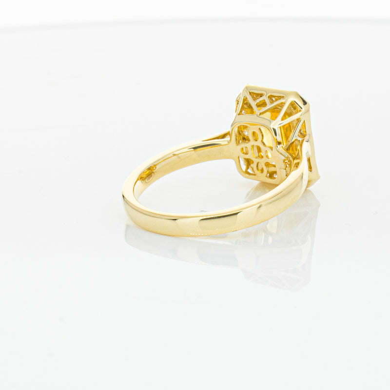 18ct Yellow Gold 3.01ct Yellow Sapphire & Diamond Empire Ring-Ring-Walker & Hall