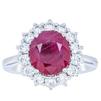 18ct White Gold 2.12ct Ruby & Diamond Belle Ring - Ring - Walker & Hall