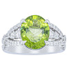 18ct White Gold 3.38ct Peridot & Diamond Ring - Ring - Walker & Hall