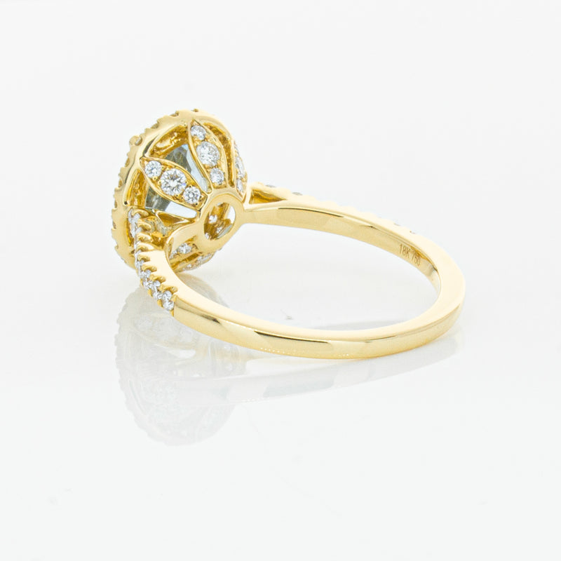 18ct Yellow Gold 1.58ct Aquamarine & Diamond Sierra Ring-Ring-Walker & Hall