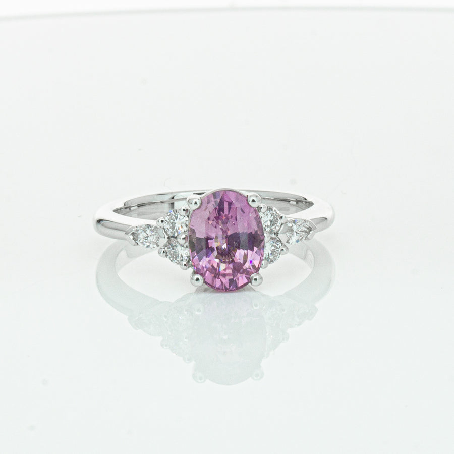 18ct White Gold 2.04ct Purple Sapphire & Diamond Oriana Ring - Ring - Walker & Hall