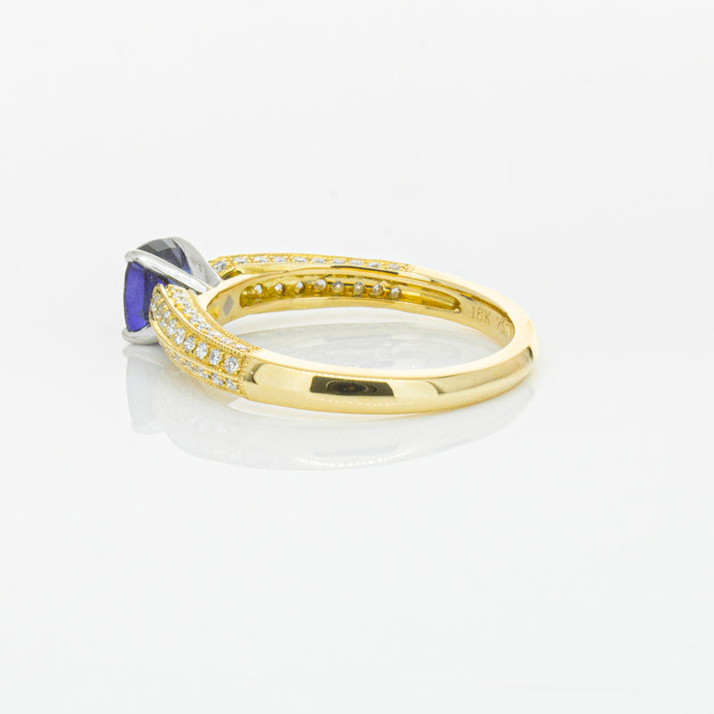 18ct Yellow Gold 1.02ct Sapphire & Diamond Ring-Ring-Walker & Hall